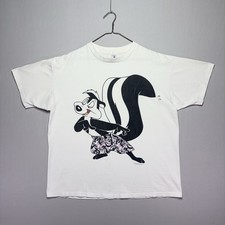 VTG 1993 Looney Tunes Pepe Le Pew Shirt - HUGE Graphic - Faded Distressed - 2XL