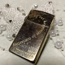 Zippo Lighter Metal Heart Design Used Engraved Good Condition
