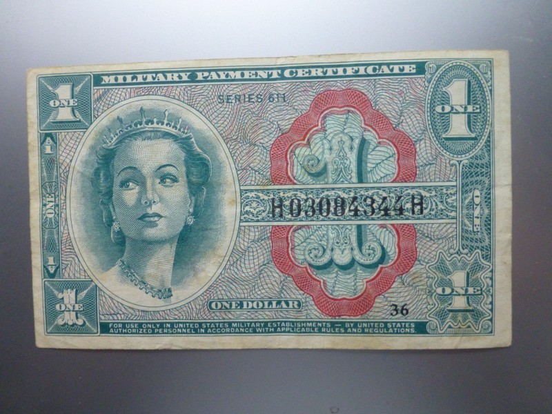 U.S. 611 One Dollar Military Payment Certificate (MPC)