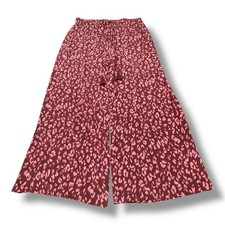 Johnny Was Jade Oviedo Silk Palazzo Pant Burgundy Flowy Travel Women  s Size XL