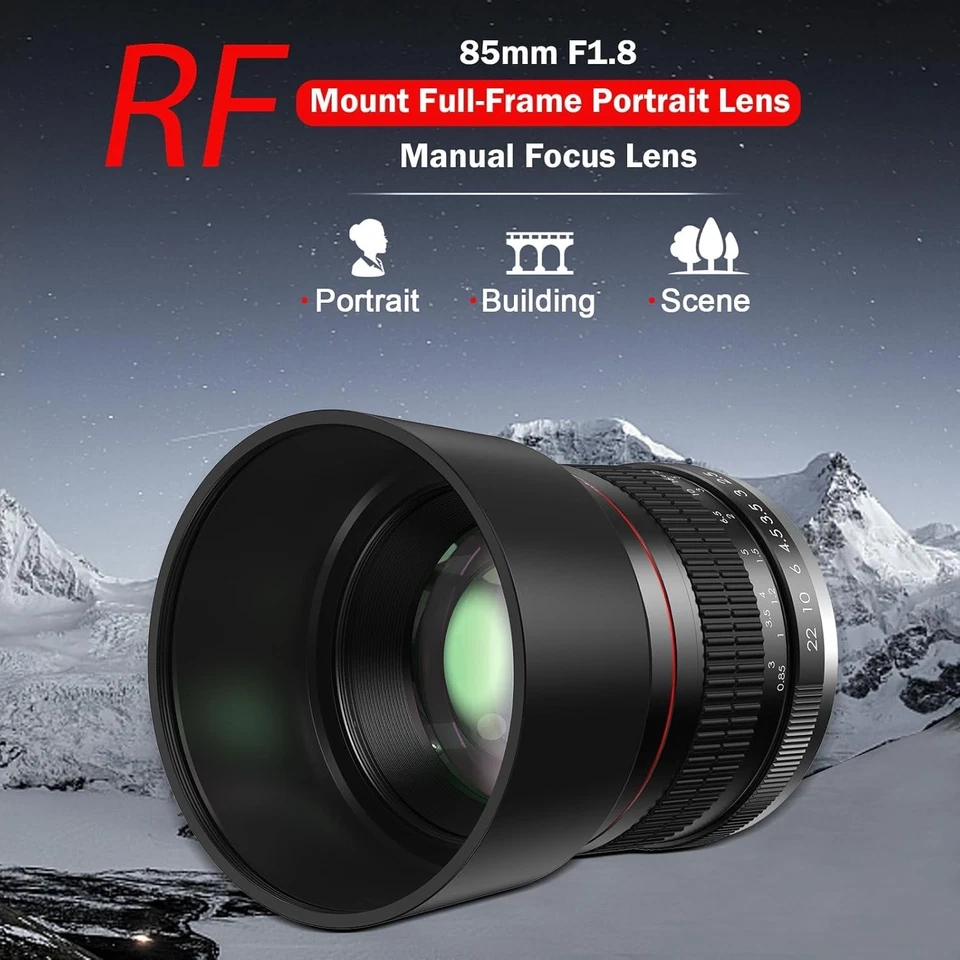 85mm Lens for Canon RF - 85mm f1.8 Portrait Lens Manual Focus(MF) for Canon EOS - Image 4 of 4