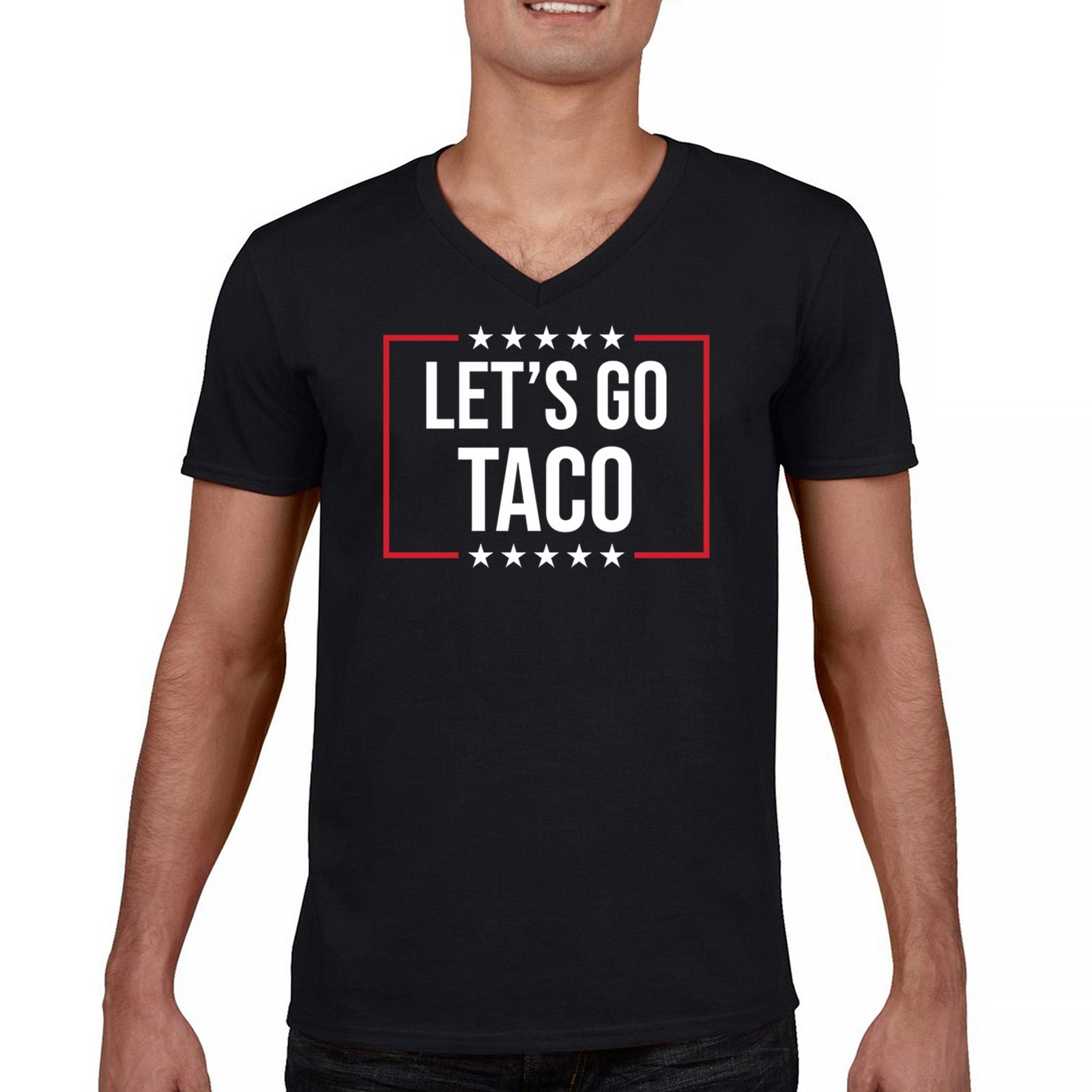 ALTRA T shirt uomo scollo a V Let's Go TACO Trump sempre polli fuori no protesta dei re