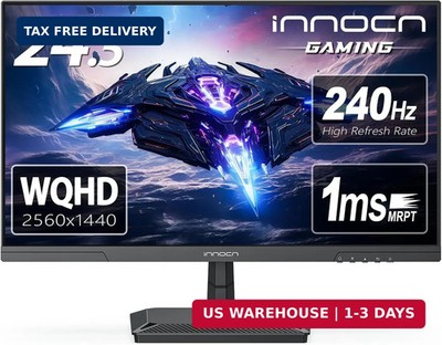 INNOCN 24.5 Inch Gaming Monitor 1440P 240Hz QHD 2K PC Desktop Gaming Screen Fast