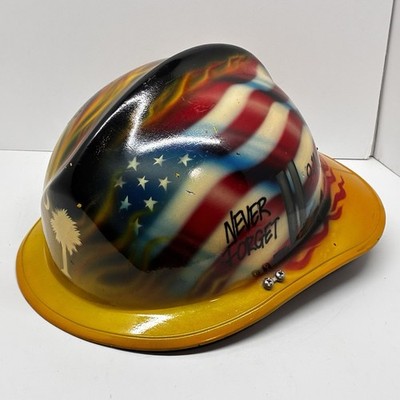 Cairns & Bros Air Brushed 9-11 Never Forget Firefighter Helmet Fireman USA