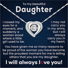 To My Daughter Necklace Gift from Father Jewelry Necklace Present from Dad in Bi