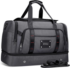 55L Men's Travel Duffle Bag with Shoe Compartment - Silvery Grey