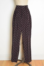 vintage 80s pants EDDIE BAUER black print corduroy cords high waist tapered M L