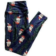 LuLaRoe Christmas Holiday Santa Claus Legging...