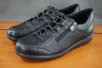Munro Portia Shoes Womens Size 10.5 Black Leather Lace Up Casual Comfort Zipper