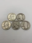 Lot Of 5 Washington 90% Silver Quarters 1957 D 1934 1948 1947 1950
