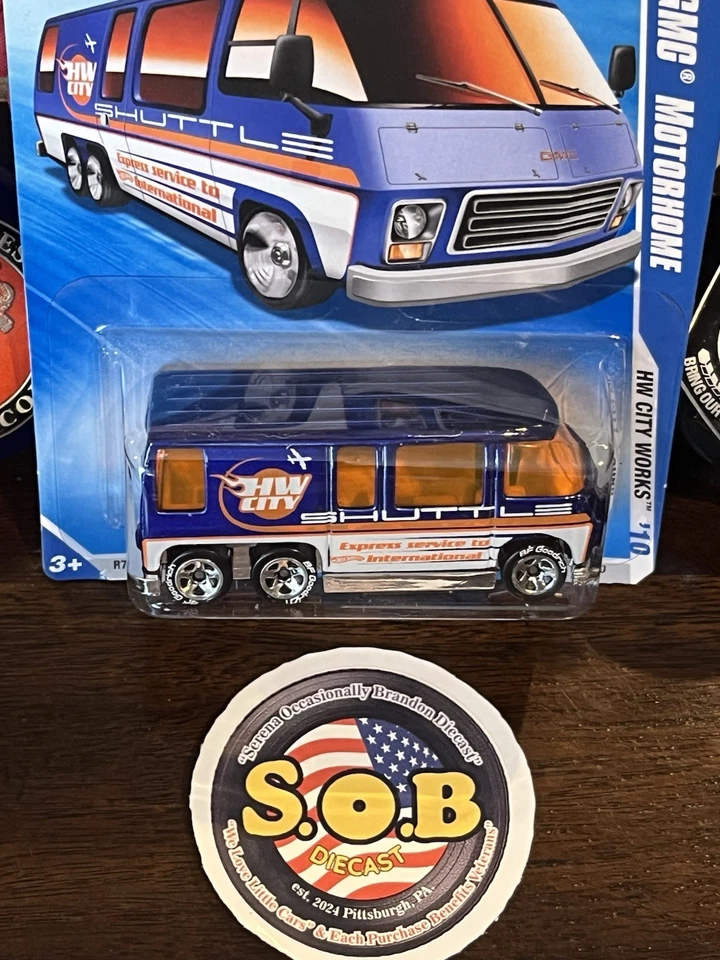 Autocaravana GMC Hot Wheels 1976 HW City Shuttle azul fundido a presión sellada casi nueva Foto 3 de 4