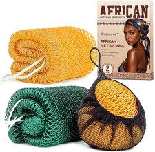 2 Pack African Net Sponge Exfoliating Body Scrubber Bath Sponge for Daily Use Y