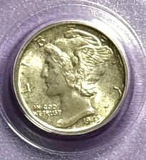 1943 Mercury Dime  PCGS MS 66 CX41