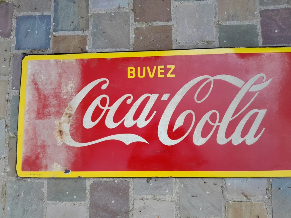  Ancienne Plaque Émaillée Coca Cola - Photo 3/4