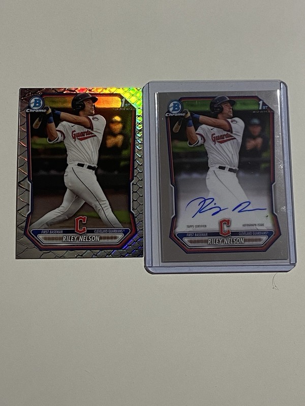 Topps Bowman Chrome 2026 Riley Nelson Guardians 1st Bowman Auto 2-Card Lot