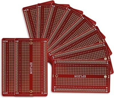 10 Pcs Solderable Breadboard PCB Board Gold Plted Solder Breadboar Color: Red