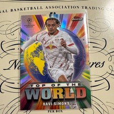 Xavi Simons Topps Finest UEFA Champions League Refractor Rookie Card. rookie card picture