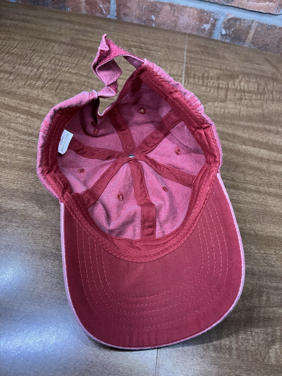 Plain Blank Solid Salmon Pink Strapback Hat Adult… - image 5