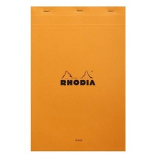 Rhodia Staplebound Notepad - Blank 80 sheets - 8 1/4 x 12 1/2 - Orange cover