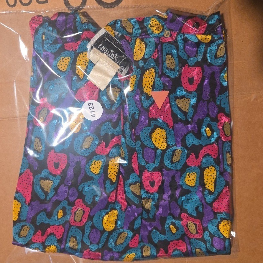 Notations Abstract Leopard Print Blouse, Pink Pur… - image 7