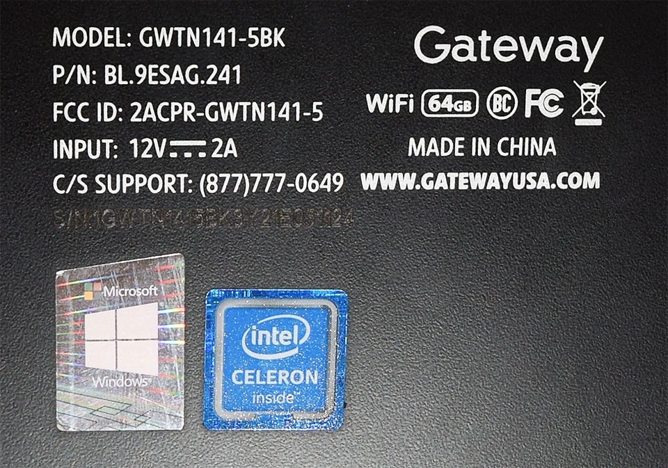 -GATEWAY- ULTRA SLIM NOTEBOOK Laptop Computer- INTEL CELERON/Windows 10/64gb/Box - Image 4 of 4