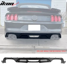 Fits 15-17 Ford Mustang GT500 Style Rear Bumper Lip Diffuser PP 4PCS Matte Black