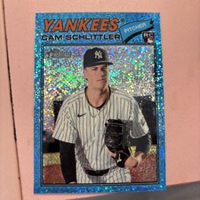 2026 Topps Heritage - Cam Schlittler #222 Chrome Light Blue Sparkle Refractor RC