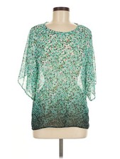 Karen Kane Women Green 3/4 Sleeve Blouse M