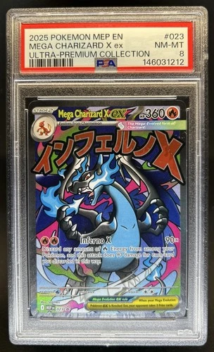 2025 Pokemon MEP Black Star Promos Mega Charizard X ex #023 PSA 8
