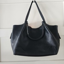 Sondra Roberts Squared Vegan Leather Lg Black Dual HandleToteSatchel Special Run