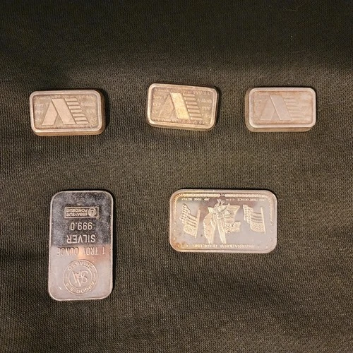5 ounce silver bullion bars .999