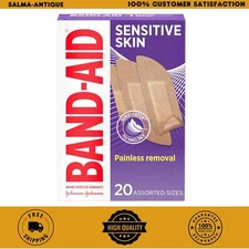 Band-Aid for Sensitive Skin, 20 ct Hypoallergenic Bandages , 24 HR hold