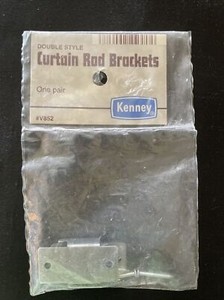 Kenney Double Style Silver Curtain Rod Bracket (1 Pair) #V852 Universal Mounting