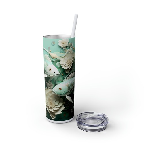 Elegante Vaso de Peces Koi, Taza de Viaje Diseño Acuático Floral, - Imagen 63 de 74