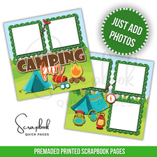 Camping Scrapbook Quick Page Summer Outdoors 2 PRINTED Premade Scrapbook Page 26