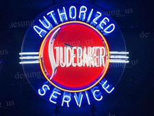 New Studebaker Authorized Service Light Lamp Neon Sign 24"x24" With HD Vivid