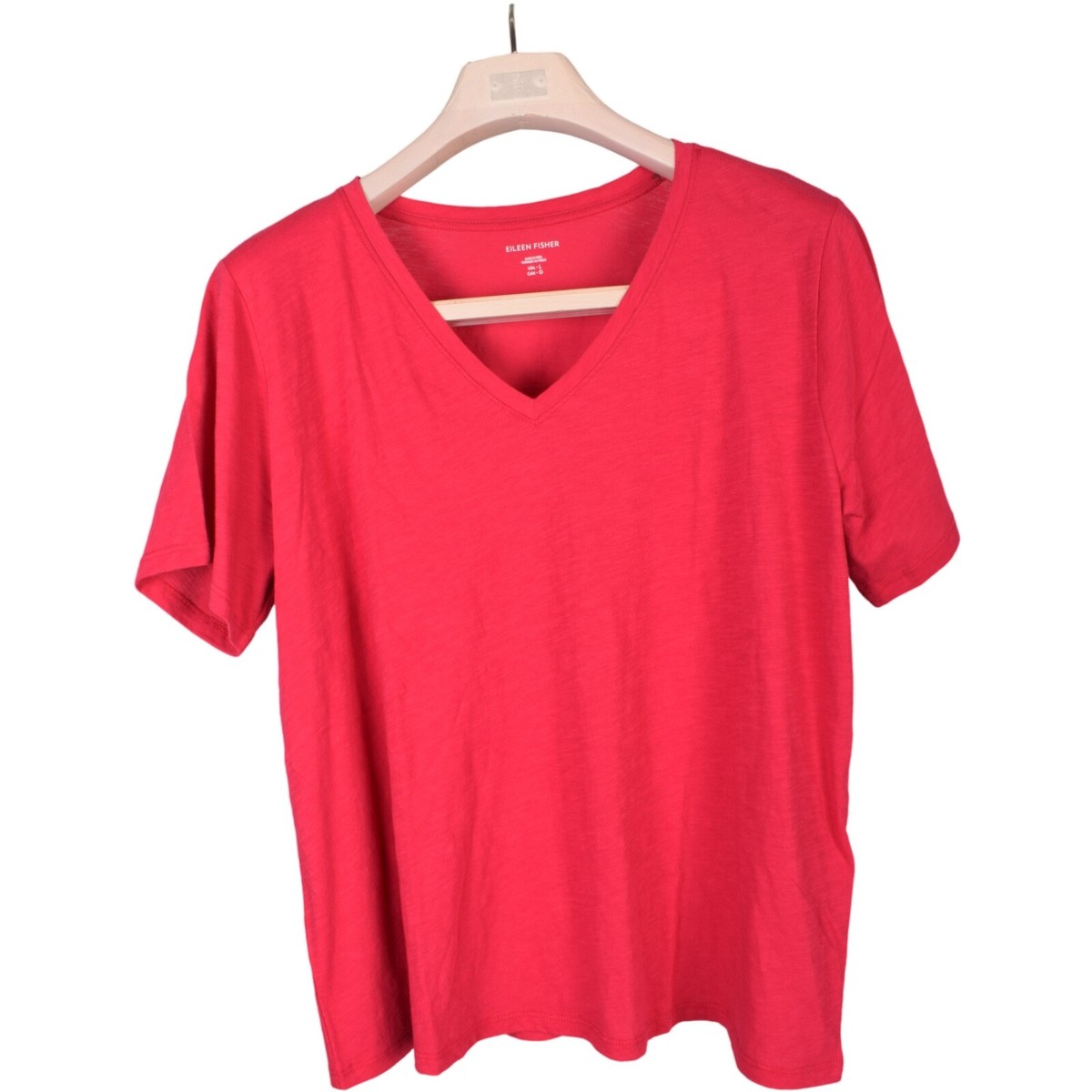 NEW Eileen Fisher Organic Cotton Slubby Jersey V-Neck Tee