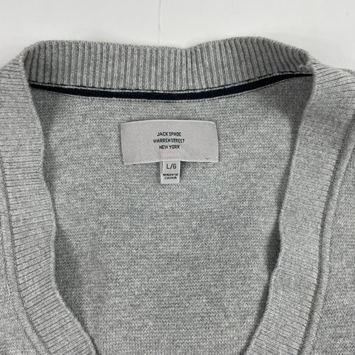 Jack Spade Sweater Mens Large Gray Cardigan Button Up Knit Grunge Golfer Golfing - Picture 8 of 13