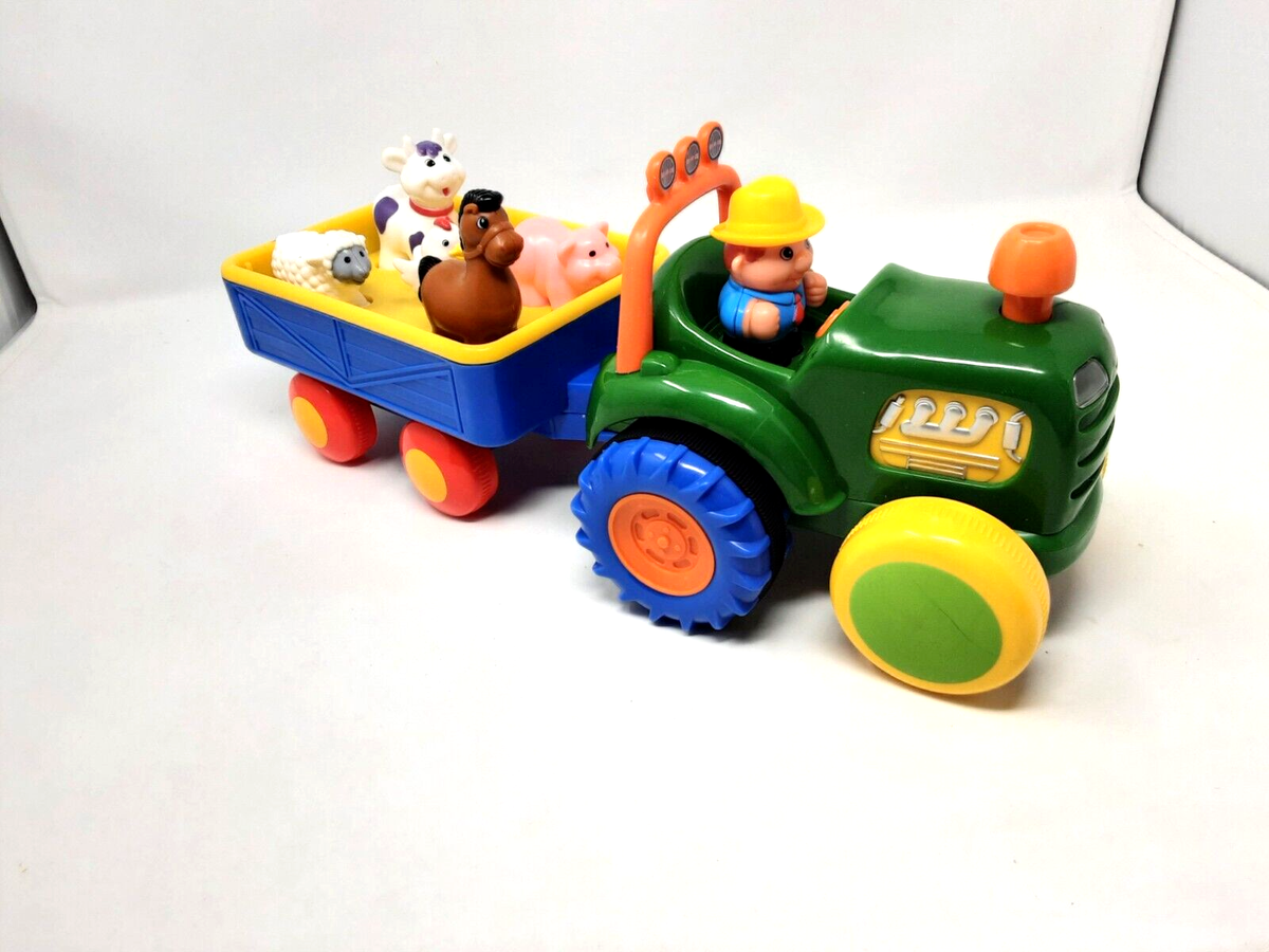 Kiddieland Old Macdonalds Motorised Tractor Trailer with Songs Animal  Sounds