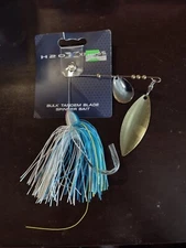 Bulk Tandem Blade SPINNER BAIT 4/0 hook fish lure H2O Xpress NEW! blue / white