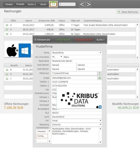 Rechnungs-Software Handwerker Gewerbe Rechnungsprogramm Kleinunternehmen Win Mac - Bild 9 von 18