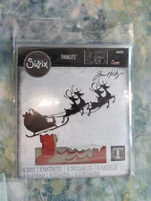 Sizzix Thinlits Reindeer Sleigh 8pc #666337 $34.99 by Tim Holtz NEW
