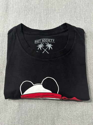 Riot Society Size: M - MEDIUM - Men's BLACK T-Shirt NWOT - Lantern Festival Bear - Picture 5 of 22