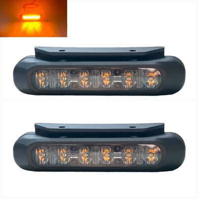 2x LED Frontblitzer ORANGE DUNKLES 6 Blitzmuster Blitzleuchte E9 ECE R65 EMV