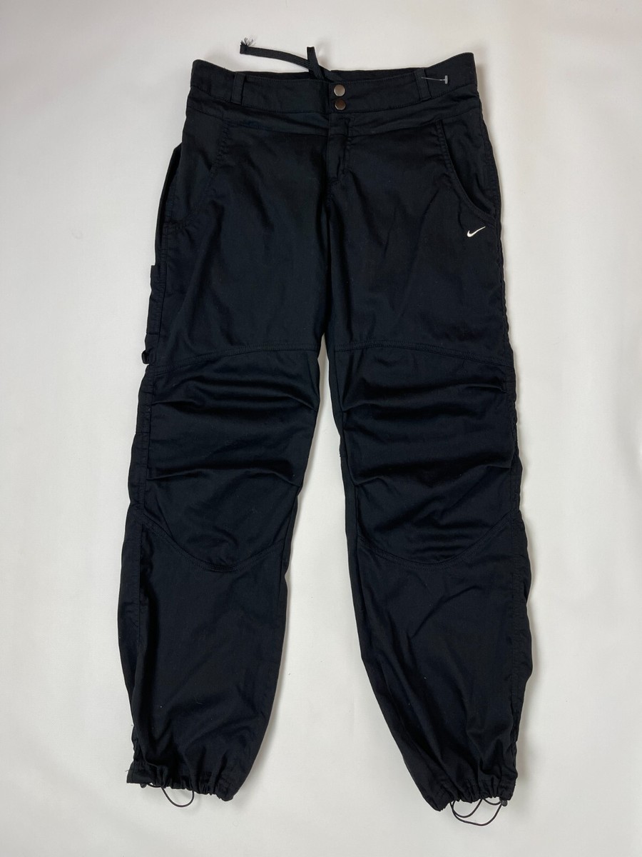 Nike vintage y2k black drill track pants swoosh logo | eBay