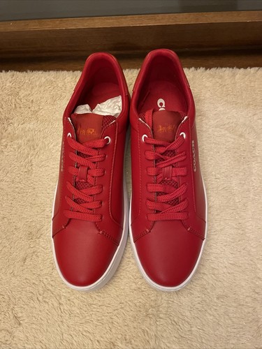 coach red sneakers