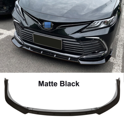 Fit 2021-2024 Toyota Camry LE Base Front Bumper Lip Splitter PP Matte Black 3PCS