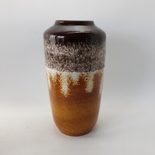W. Germany Large Vase 38cm Fat Lava Pottery Green Brown Tan 517-38