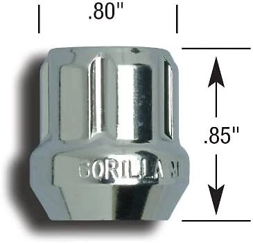 Gorilla 20083SD Pequeño Diámetro Bellota Extremo Abierto Cromo 1/2" 5 Tacos Kit Paquete de 20 Foto 2 de 4