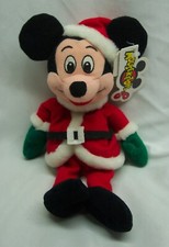 Walt Disney MICKEY MOUSE AS SANTA CLAUS 9" Bean Bag STUFFED ANIMAL Toy NEW